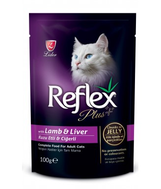 Reflex cat pouch αρνί & συκώτι σε ζελέ 
